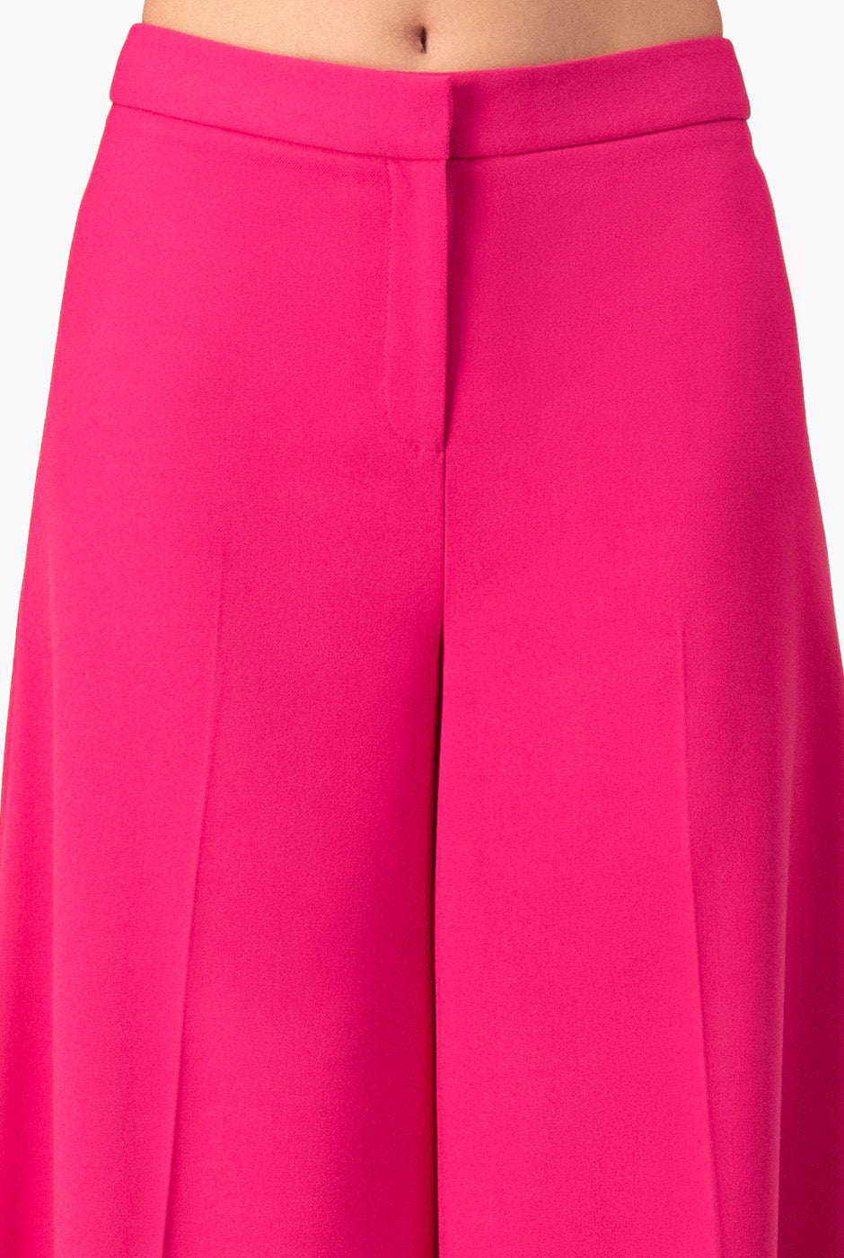 Pantalón recto rosa liso de pierna amplia